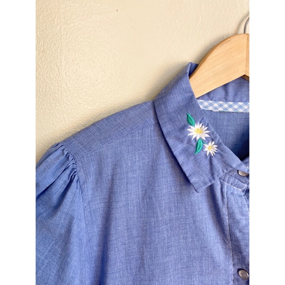 Vintage embroidered chambray dress - Picture 7 of 9